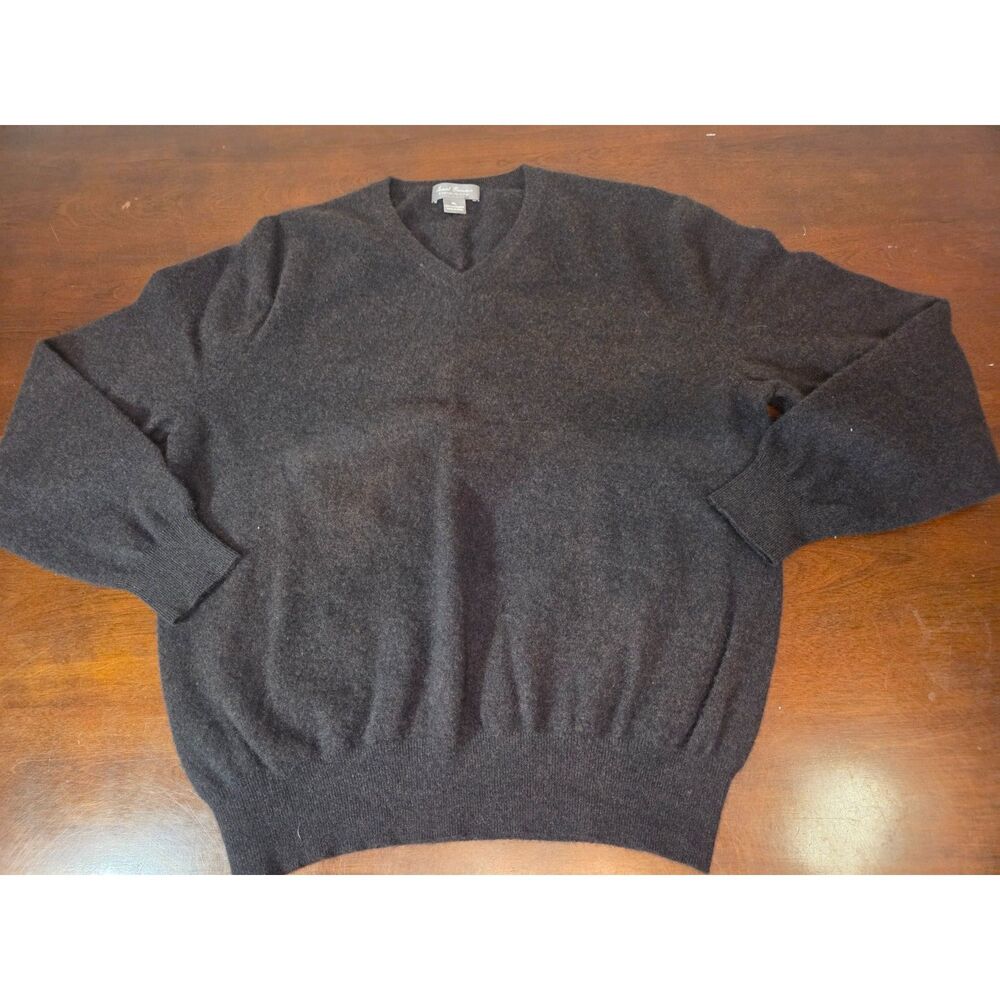 Daniel Cremieux Signature Cashmere Cotton Blend Gray V-Neck Sweater Mens XL